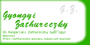 gyongyi zathureczky business card